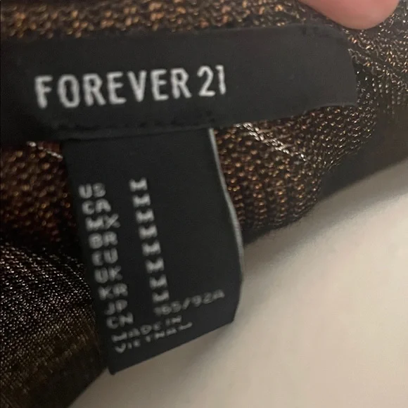 Forever 21 Metallic Brown Short Sleeve Top - Picture 2 of 6